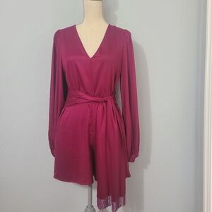 Farm Rio X Anthropologie Bell Sleeve Romper In Plum Size Small Size‎ XSmall NWOT